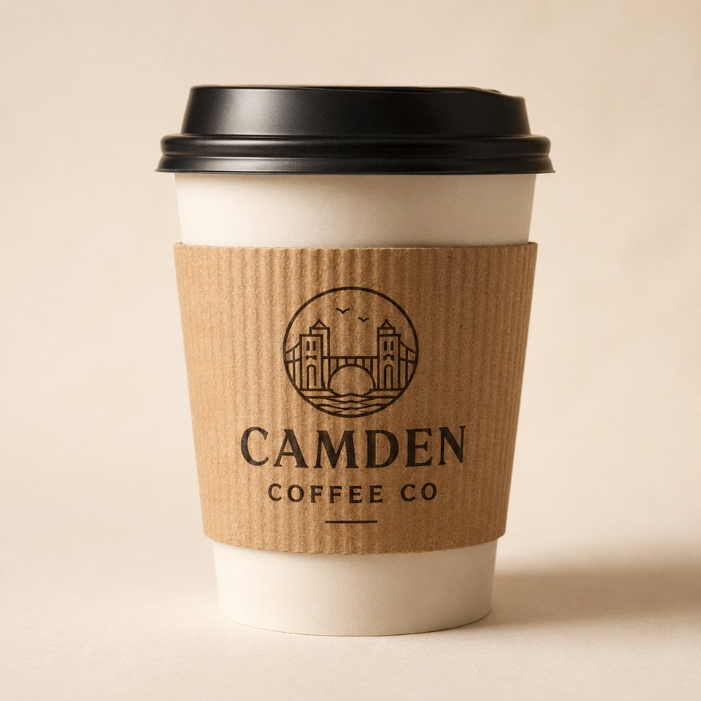 Kraft coffee sleeve with logo