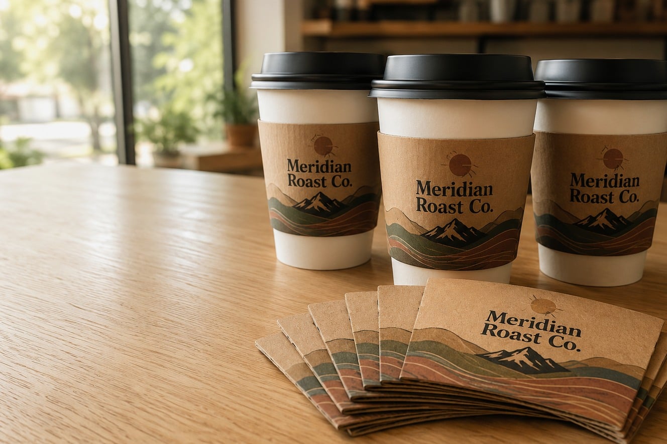 Custom printed coffee sleeves with logo