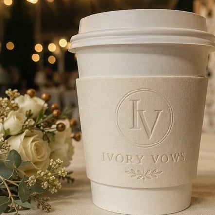 Customized coffee sleeves for events and weddings