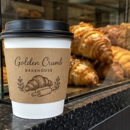Customized coffee sleeves for restaurants and bakeries