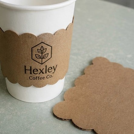 Die-Cut Coffee Sleeves with custom branding