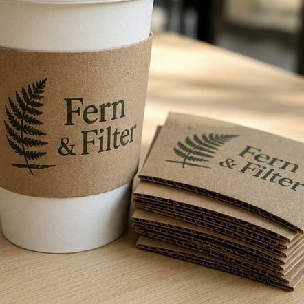 Kraft Coffee Sleeves with custom branding
